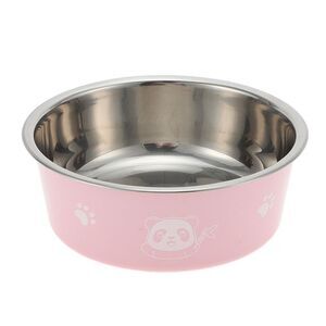 Non-Skid Medium Dog Bowl Panda Pattern for Indoor and Outdoor Pink